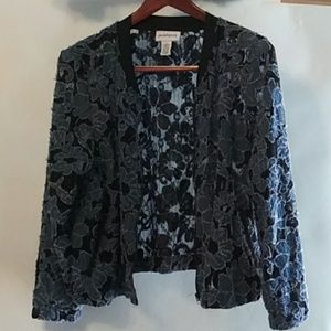Light Jacket with Lace and Denim Flowers
